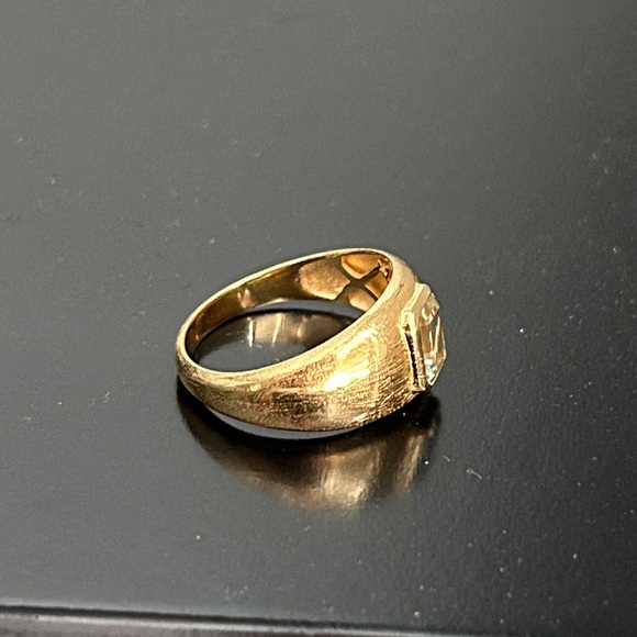 Sterling 14k Plated Green Amethyst Ring - Picture 2 of 3